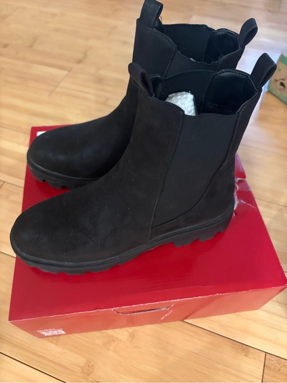 Black Chelsea Lug Sole Ankle Boots, Journey